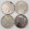 Group of (4) Peace Silver Dollars