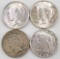 Group of (4) Peace Silver Dollars