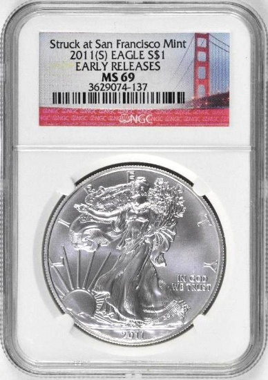 2011 S American Silver Eagle 1oz. (NGC) MS69