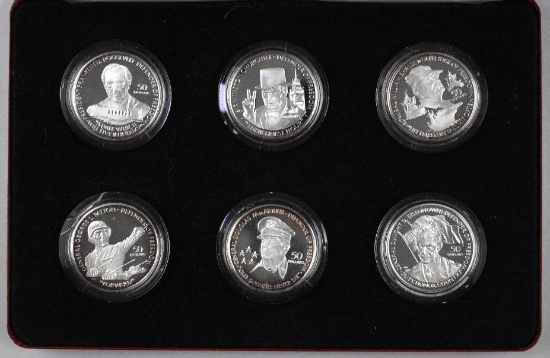 1989 & 1990 6-Coin NIUE $50 Defenders of Freedom 1oz. Silver Set