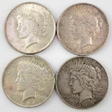 Group of (4) Peace Silver Dollars