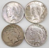 Group of (4) Peace Silver Dollars