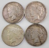 Group of (4) Peace Silver Dollars