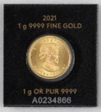 2021 Royal Canadian Mint 1 gram Gold .9999