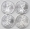 Group of (4) 2016 American Silver Eagle 1oz