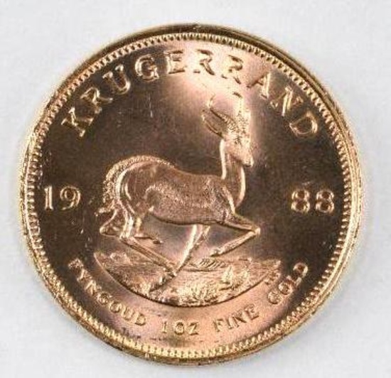 1988 South Africa Krugerrand 1oz. .999 Fine Gold