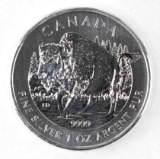 2013 Canada $5 Wood Bison 1oz. .9999 Fine Silver