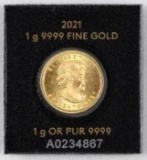 2021 Royal Canadian Mint 1 gram Gold .9999