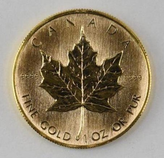 1988 Gold Canada Maple Leaf 10z .9999 fine gold BU
