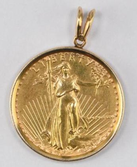1986 $25 American Eagle 1/2oz. .999 Fine Gold in Pendant Bezel
