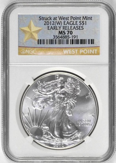 2012 W American Silver Eagle 1oz. (NGC) MS70 Early Releases