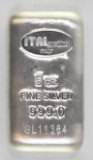 Italpreziosi Precious Metals 5oz. .999 Fine Silver Ingot/Bar