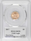 2017 $5 American Gold Eagle 1/10th oz. (PCGS) MS70 First Strike
