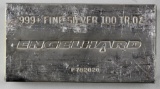 Engelhard 100oz. .999 Fine Silver Ingot/Bar