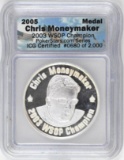 2005 Chris Moneymaker Poker Stars.com 1oz. .999 Fine Silver (ICG) Certified