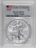 2018 American Silver Eagle 1oz (PCGS) MS70 First Strike