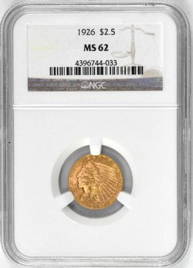 1926 P $2.50 Indian Gold (NGC) MS62