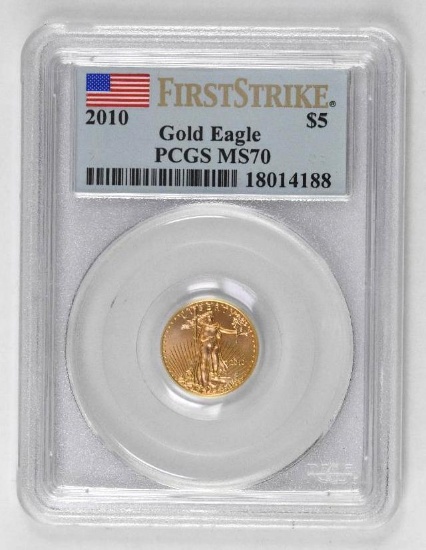 2010 $5 American Gold Eagle 1/10thoz. (PCGS) MS70