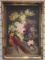Early 20th Century Parrot and Flowers Oil Painting