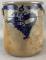 Large Blue Cobalt Decorated Stoneware Crock