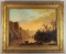 19th Century Landscape Sunset Oil Painting