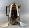 Metal Beuton Coffee Pot with Gold Wash