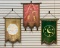 19th Century Group of 3 Hanging Odd Fellows Silk Banners