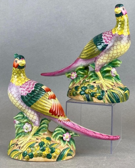 19th Century Porcelain Pheasant Figures