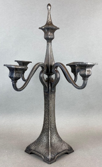 Hammered Silverplate Candelabra