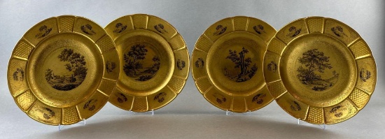 Group of 4 Rosenthal Gold Tone Plates