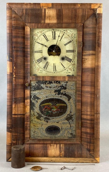 Early 19th Century Chauncey Jerome Weight Driven Wall Clock