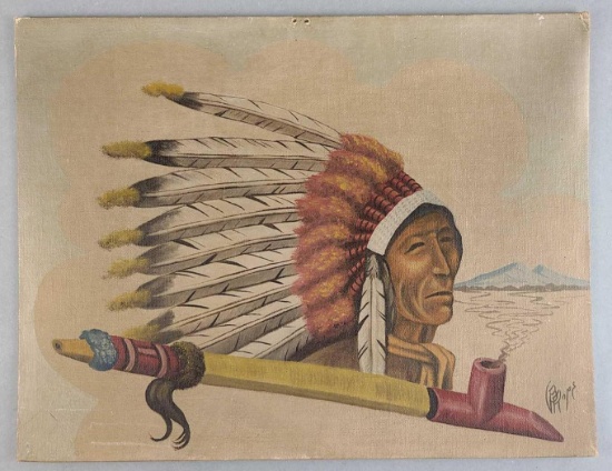 Native American Crazy Horse Oil Painting