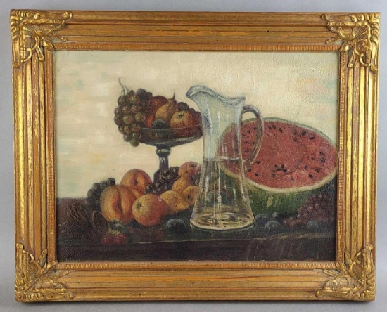 20th Century L. Markovich Still Life Fruit Oil Painting on canvas