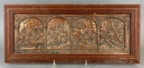 Framed Copper Plaque of Religious Scenes