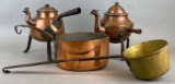 Group of 4 Assorted Copper and Brass Kitchenware