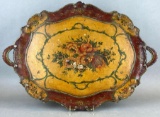 Wood Carved Hand Painted Serving Tray