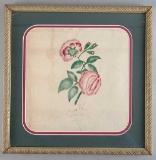 19th Centry Folk Art Tulip Rose Painting