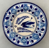 Blue and White Painted Porcelain Plate
