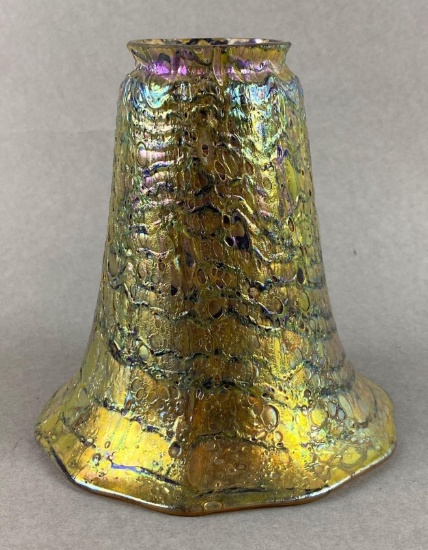 Antique Tiffany Glass Iridescent Gold Favrile Lamp Shade