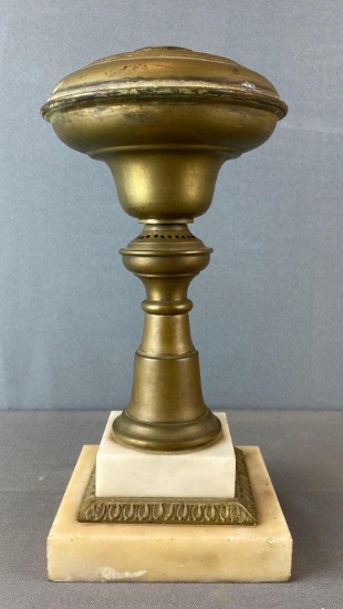 Brass Oil Lamp with Marble Base