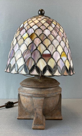 Slag Glass Table Lamp