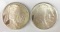 Group of 2 Buffalo Native American Silver Rounds