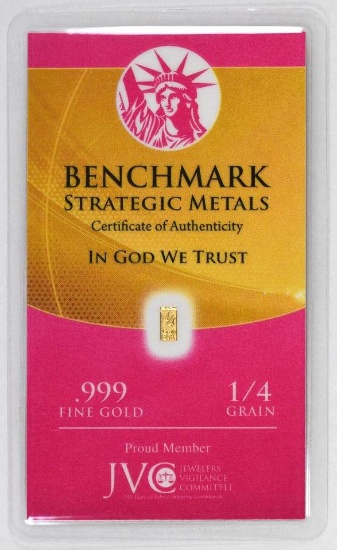 Benchmark Strategic Metals 1/4 Grain .999 Fine Gold