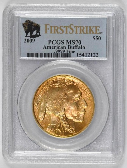 2009 $50 American Gold Buffalo 1oz. .9999 Fine (PCGS) MS70 First Strike