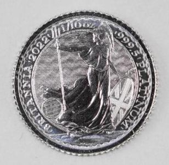 2022 Great Britain Britannia 1/10thoz. .9995 Fine Platinum