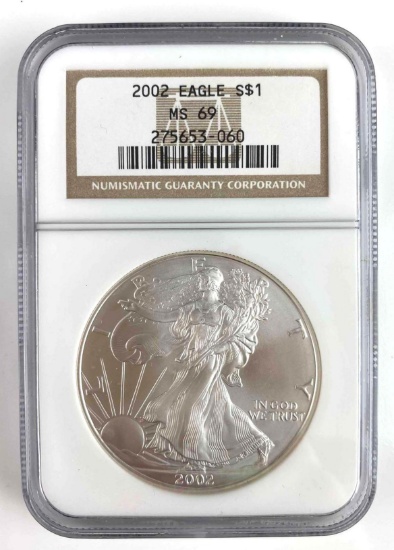 2002 American Silver Eagle 1oz. (NGC) MS69