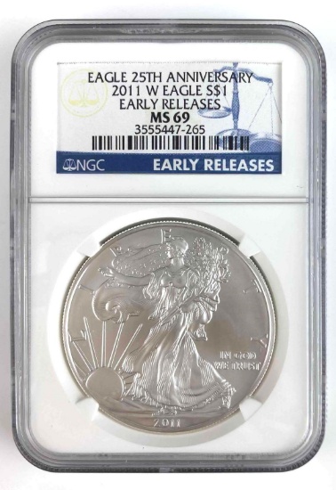 2011 W American Silver Eagle 1oz. (NGC) MS69