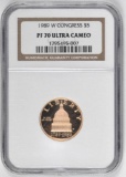 1989 W $5 Congress Commemorative Gold (NGC) PF70 Ultra Cameo