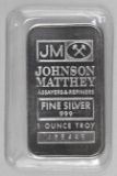 HTF Johnson Matthey 1oz. .999 Fine Silver Ingot/Bar