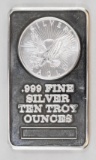 Sunshine Mining 10oz. .999 Fine Silver Ingot/Bar